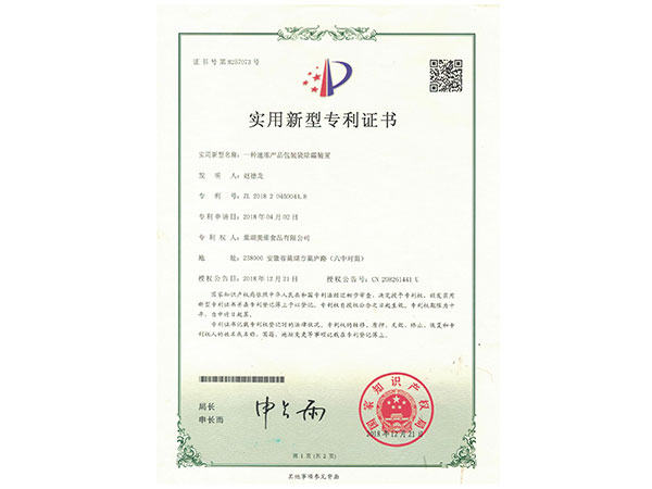 實(shí)用新型專利證書(shū)